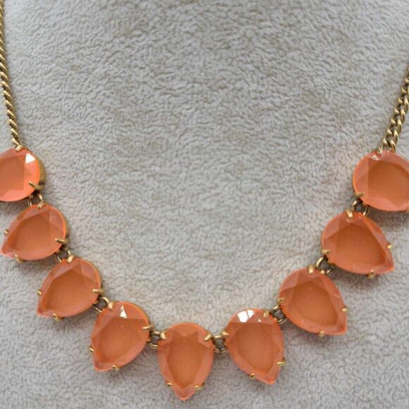 J Crew Orange Flower Petal Necklace - Picture 3 of 8